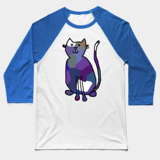 Blue Crystal Cat Animals Baseball T-Shirt